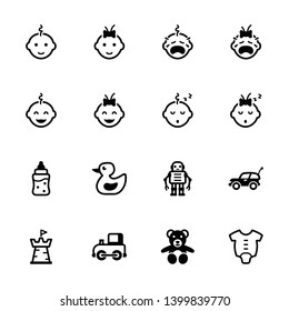 Kids, Baby, Toddler & Toys Icons - Black Series - Set 1
