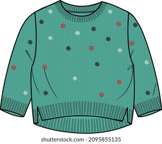 KIDS AND BABY WEAR CARDIGAN SWEATER WITH POLKA DOTS VECTOR ILLUSTRATION