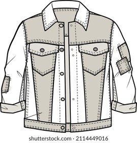 KIDS AND BABY WEAR CUSTOMIZED DENIM JACKET VECTOR