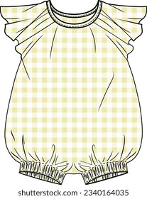 KIDS AND BABY WEAR ROMPER PINAFORE DRESS VECTOR ILLUSTRATION