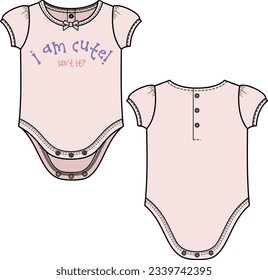 Kids and Baby Wear Romper Suit Sketch Vector Illustration