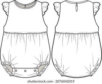 KIDS AND BABY WEAR ROMPERS SKETCH VECTOR