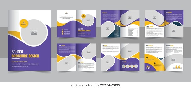 Kids Back to school brochure template, admission bifold brochure template company profile design, Education brochure layout. Education School brochure design template layout vector