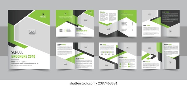 Kids Back to school brochure template, admission bifold brochure template company profile design, Education brochure layout. School admission 12 pages A4 brochure design template