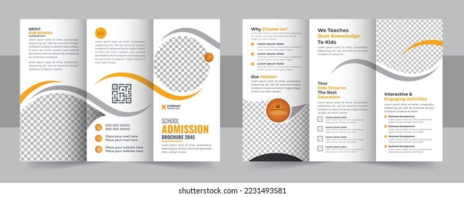 Kids back to school education admission trifold brochure template, school trifold brochure design, kids academy brochure design. Brochure design