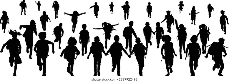 kids back to school silhouettes