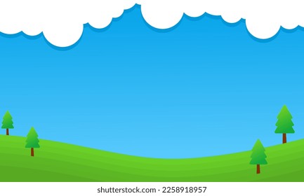 Kids background with trees and sky