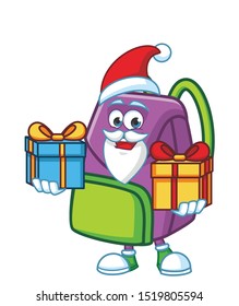 kids bag cartoon mascot character design vector