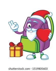 kids bag cartoon mascot character design vector