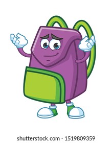 kids bag cartoon mascot character design vector