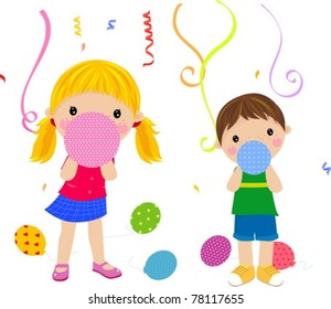  kids and balloon