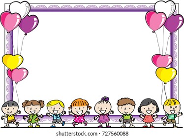 Kids Balloon Border Stock Vector (Royalty Free) 727560088 | Shutterstock