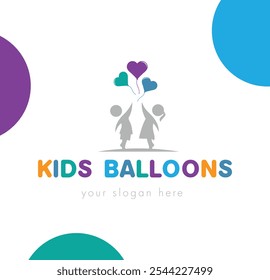 Kids balloon logo vector design