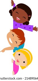 Kids and banner