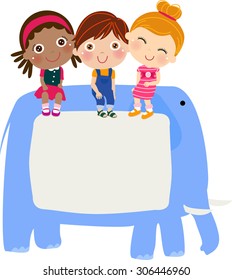 Kids and banner