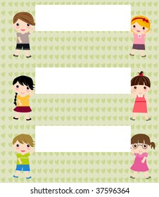kids and banner
