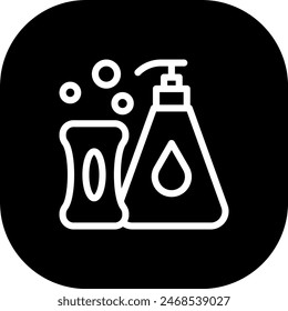 Kids bath set hygiene icon with black filled line outline style. bath, set, child, bathroom, hygiene, baby, shower. Vector Illustration