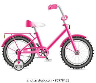 kids bicycle for a girl vector illustration isolated on white background