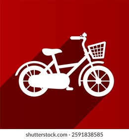 Kids Bicycle Silhouette Icon with Shadow Effect, Black Vector Illustration, EPS File, Logo, Symbol, Sticker, Template, Mockup, Wallpaper, Background