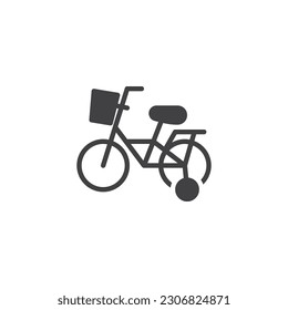 Kids bicycle vector icon. filled flat sign for mobile concept and web design. Children bike glyph icon. Symbol, logo illustration. Vector graphics