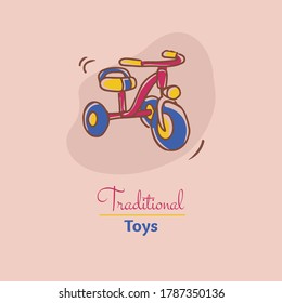Kids bicycle vector. Various kinds of toy vector products with .eps 8 easy to edit and color and background can be changed