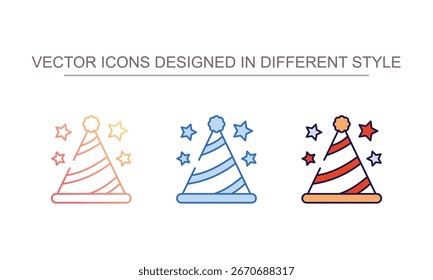 Diseño de icono de gorra de cumpleaños para niños con fondo blanco