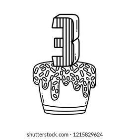 Kids birthday cartoons black and white