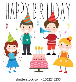 Kids Birthday celebration-vector