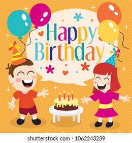 Kids Birthday celebration-vector