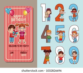 Kids birthday party invitation card