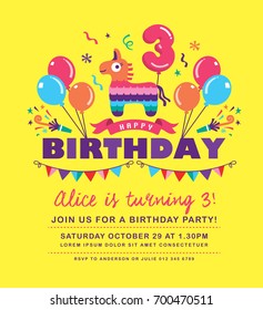 Kids birthday party invitation card