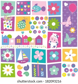 kids birthday set pattern