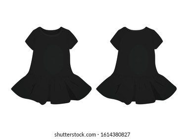 Kids black dress. vector illustration