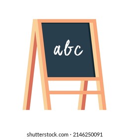 Kids blackborad and kidergarten classroom chalkboard flat vector illustration.