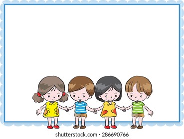 kids with blank border