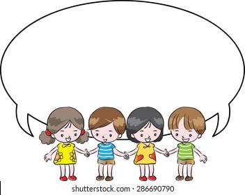kids with blank border