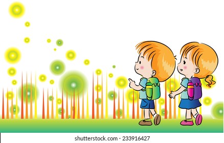 kids with blank border frame
