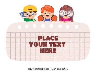 Kids With Blank Note Paper