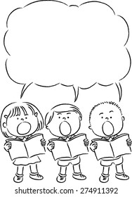 kids with blank speech bubble