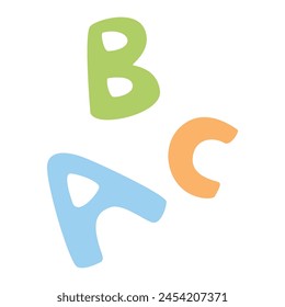 kids blocks abc toy on a white background.