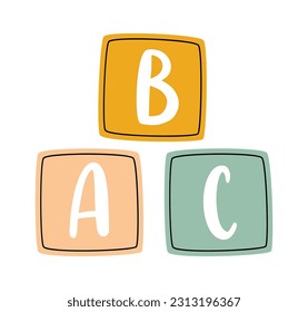 Kids Blocks ABC Toy Vector Illustration