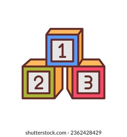 Kids Blocks icon in vector. Illustration