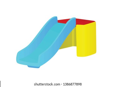 Kids blue slider for playground. vector illustration