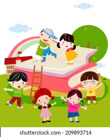 Kids and book