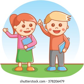 Kids with book