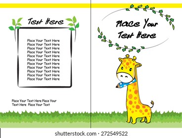 kids book cover design with giraffe