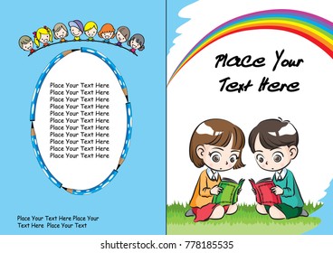 kids book cover design vector