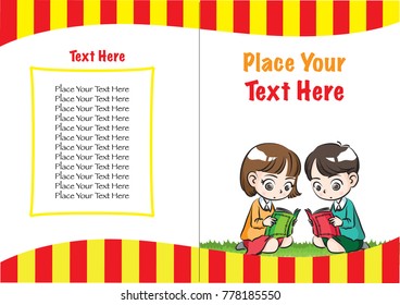kids book cover design vector