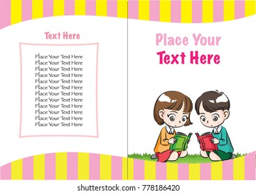 kids book cover design vector