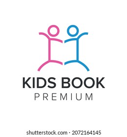 kids book logo icon vector template